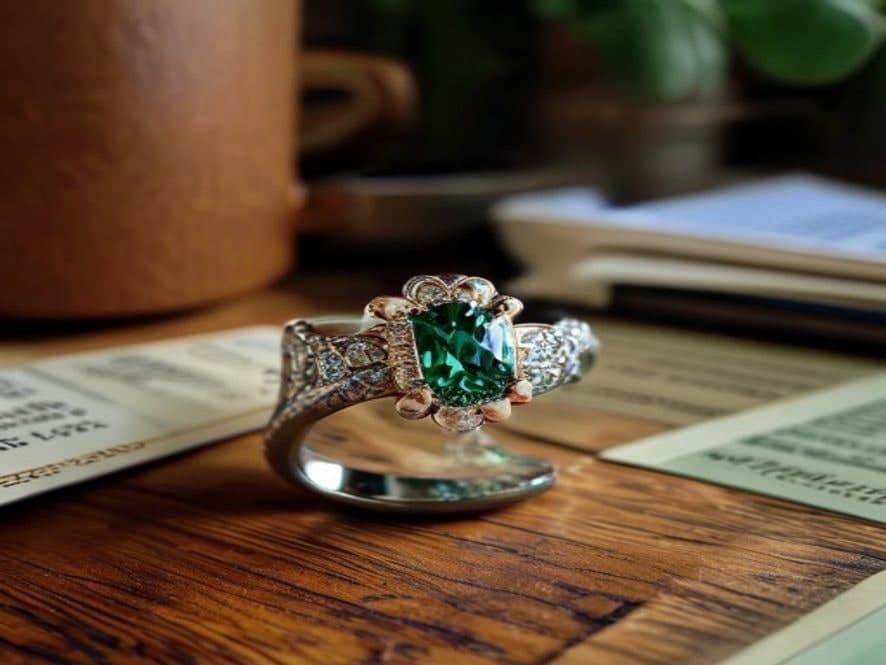 Edwardian Colombian emerald and diamond ring, 1908 — photo 1